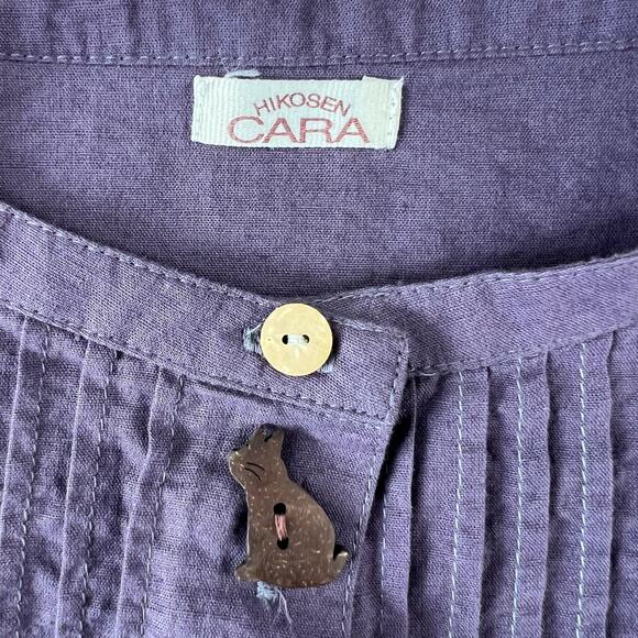 Hikosen Cara Purple Tunic Women's Shirt size Large Embroidered - Picture 3 of 6